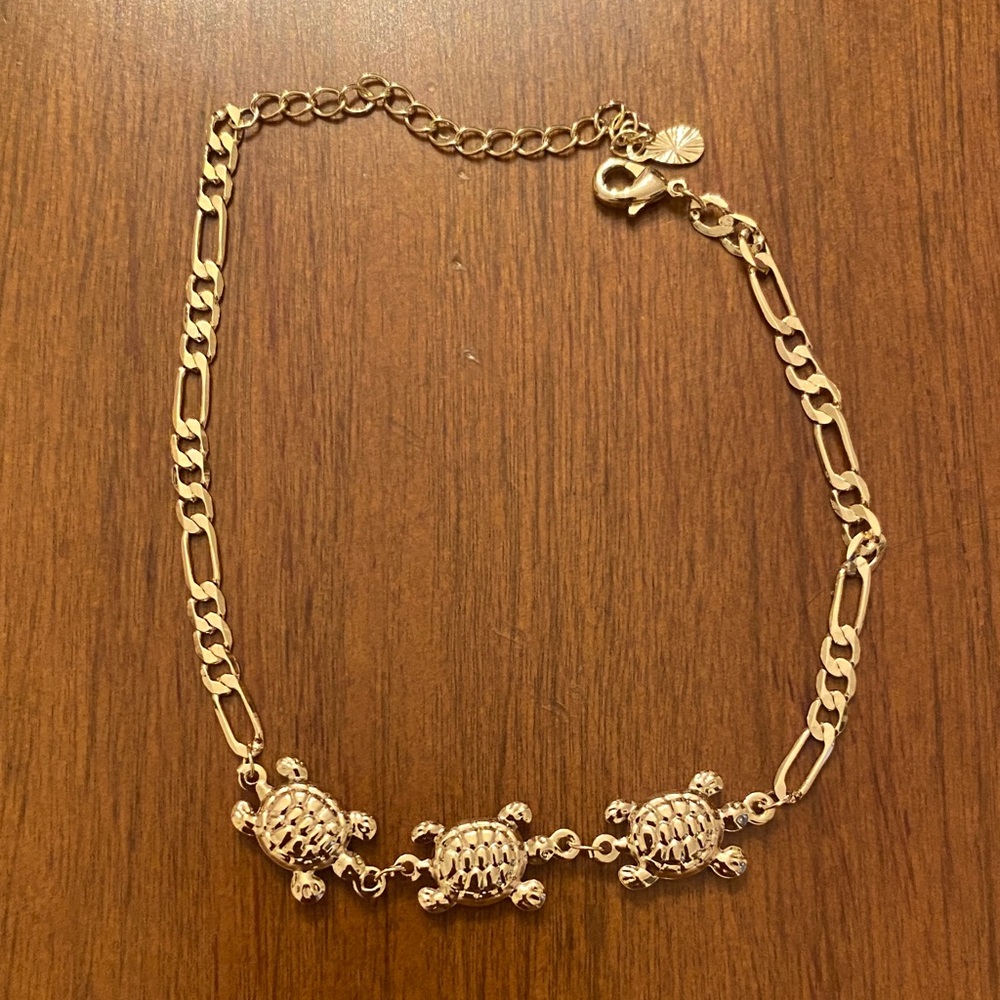 Gold Turtle Charm Bracelet
